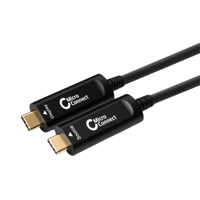 Cable USB-C de vídeo de fibra óptica premium, 10 m sin datos