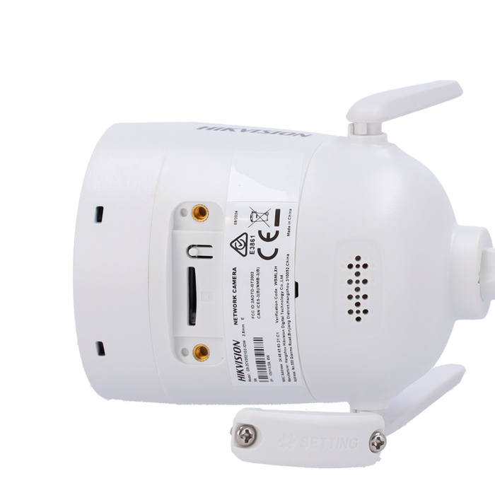 Cámara Bullet IP Wi-Fi 4 MP 2,8 mm IR 30 m Micrófono y Altavoz IP66 DS-2CV2041G2-IDW Hikvision