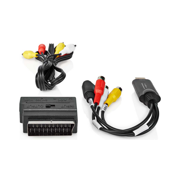 Capturadora de Vídeo USB Analógico a Digital | SCART, RCA y S-Video | Digitaliza VHS 480p