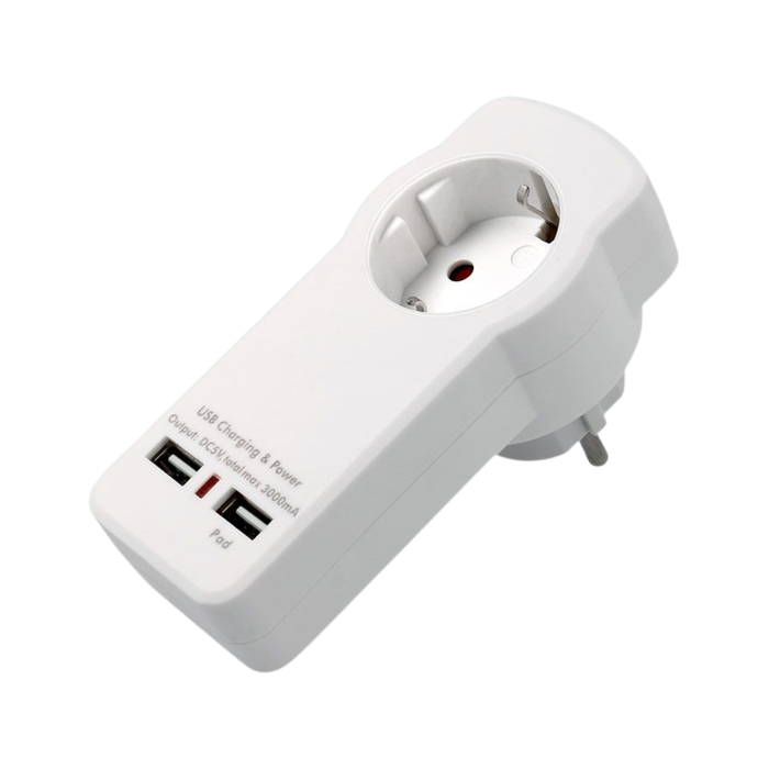 Cargador 2 x USB 5V/3A compartido