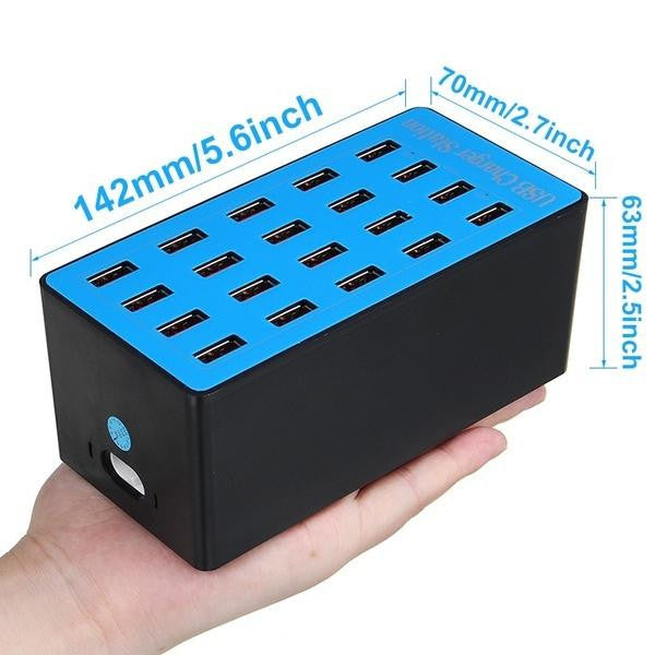 Cargador de Escritorio Inteligente 20 Puertos USB 20A