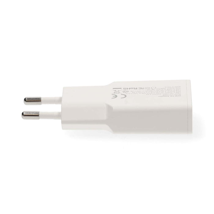 Cargador de Pared GaN 20W USB-C PD + USB-A QC 3.0 | Carga Rápida 2 Puertos | Cable USB-C 1,5 m