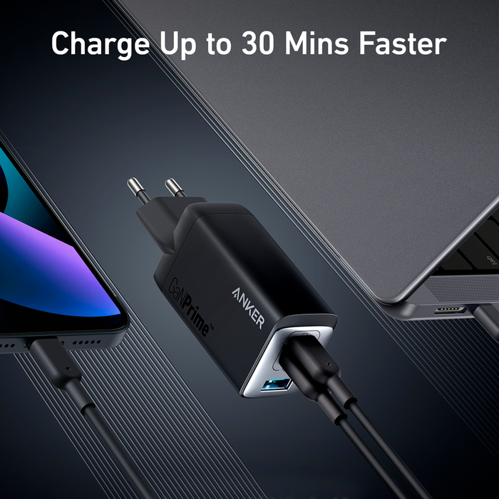 Cargador de Pared USB-C 65 W 3 Puertos Anker 735 GaNPrime