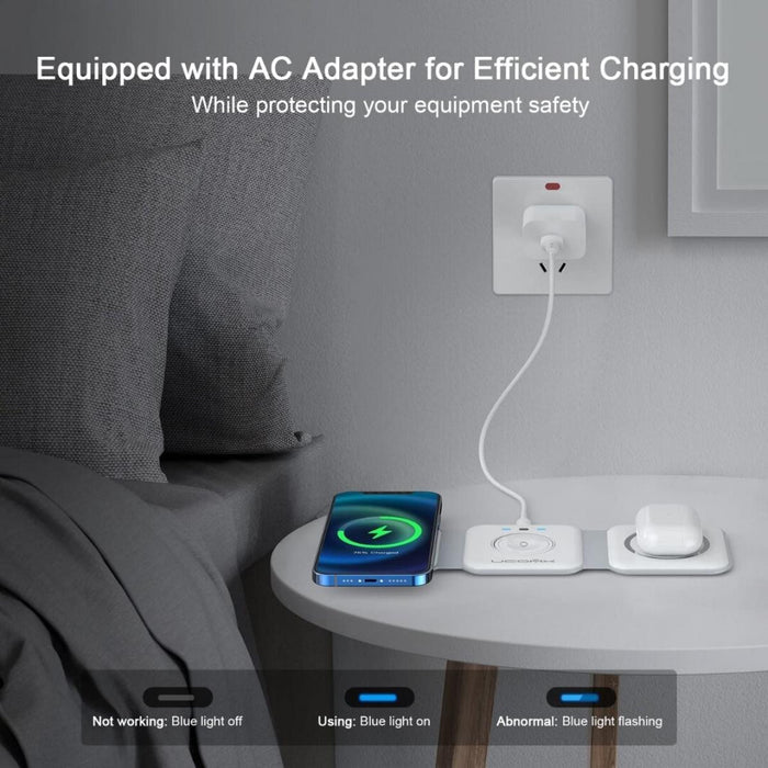 Cargador Inalámbrico 3 en 1 Magnético Plegable para iPhone
