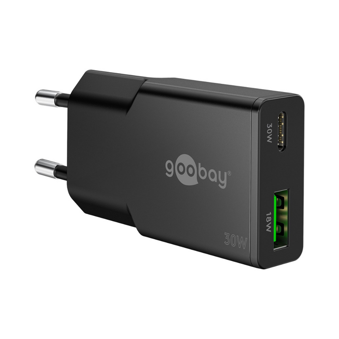 Cargador rápido USB-C™ PD GaN Dual Slim (30 W)
