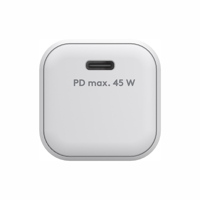Cargador rápido USB-C PD GaN Nano (45 W) blanco