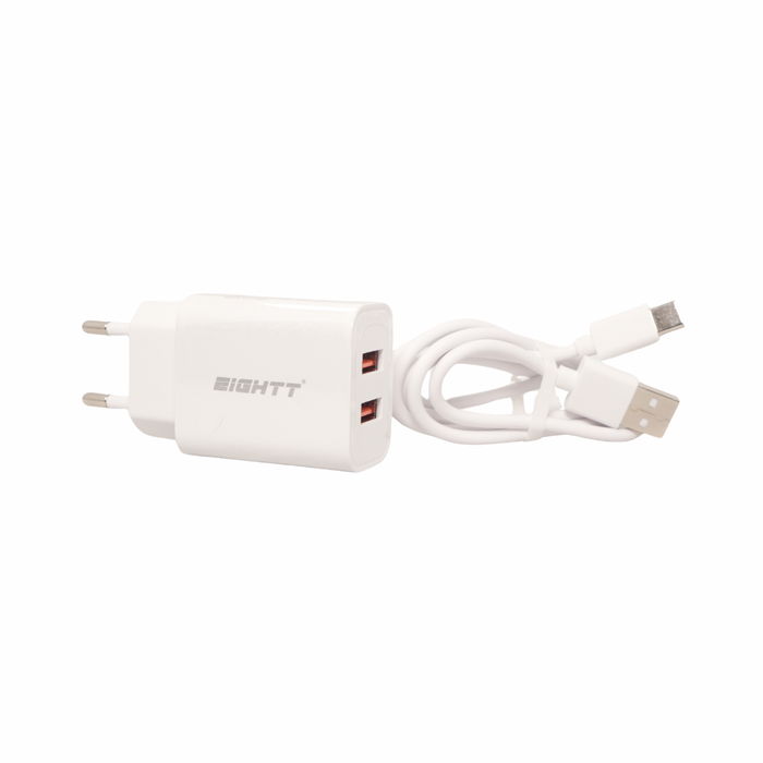 Cargador Smartphone 5V 2X2 4A con cable tipo C 1m