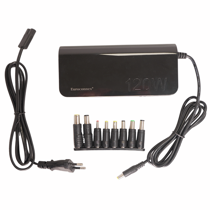 Cargador Universal EUROCONNEX  Para Portátil 120W 12V-24V Con 8 Clavijas