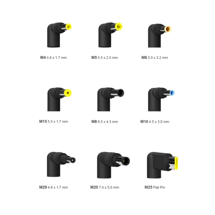 Cargador Universal Portátil 65W AISENS con 9 Conectores y USB QC3.0