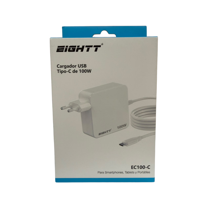 Cargador USB-C de 100 W para Portátil, Tablet y Móvil