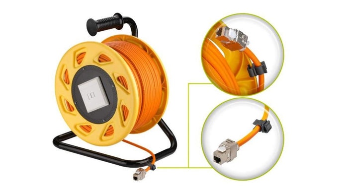Carrete Cable de Red RJ45 Cat7A S/FTP