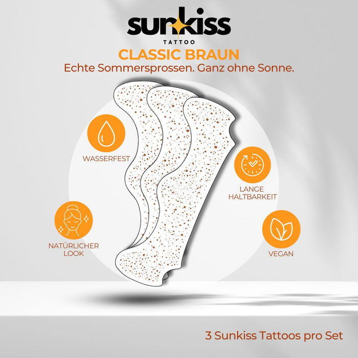 Classic Sommersprossen in Braun – Sunkiss Tattoo [3er, 6er oder 12er Set]