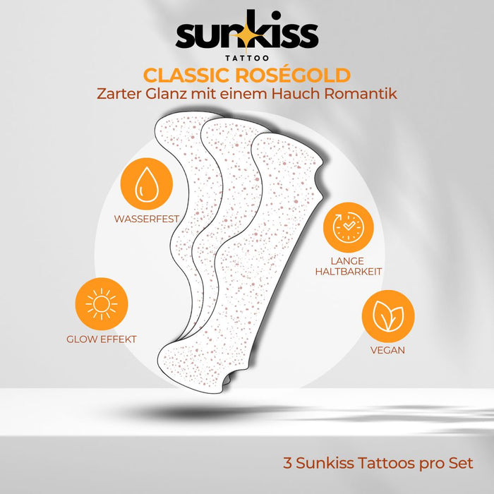 Classic Sommersprossen in Roségold – Sunkiss Tattoo [3er, 6er oder 12er Set]