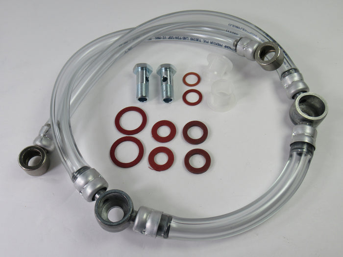 CLEAR BSA A65 Fuel line assembly complete A50 dual carb 1968 69 70 71 Concentric Amal