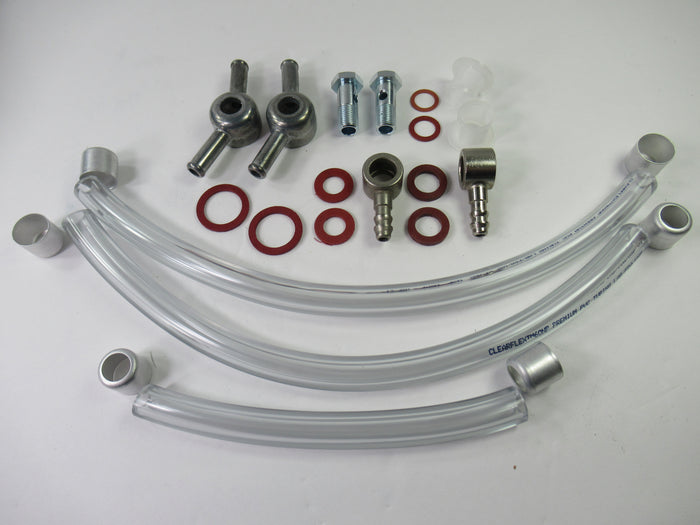 CLEAR BSA A65 Fuel line assembly complete A50 dual carb 1968 69 70 71 Concentric Amal