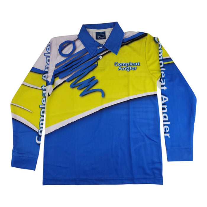 COMPLEAT ANGLER KIDS TOURNAMENT SHIRT WHITE/GREEN/BLUE [SZ:14]