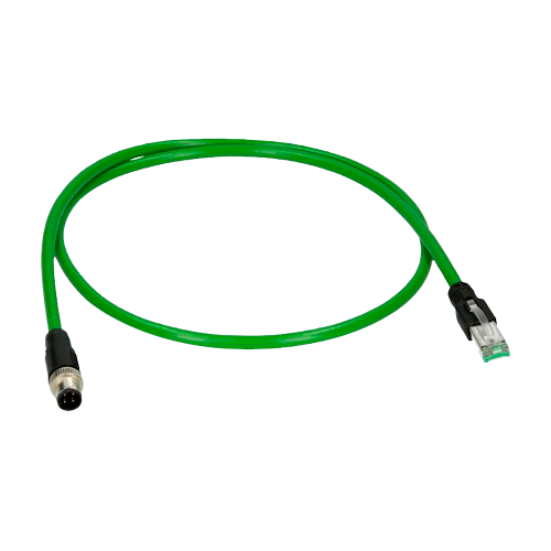 Conector Adaptador M12 Macho a Rj45 - Ethernet Especial Para Aviación Longitud 0.1 m
