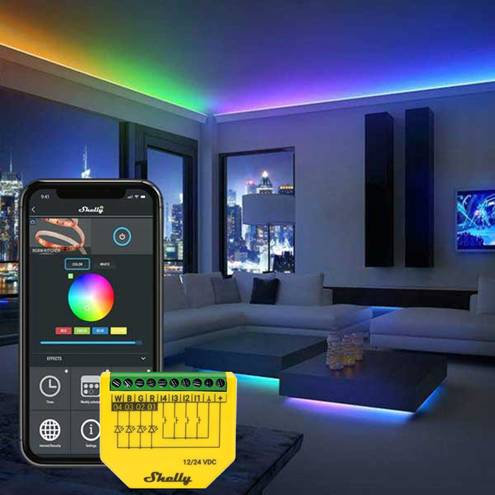 Controlador WiFi Shelly Plus RGBW PM – Tiras LED RGBW