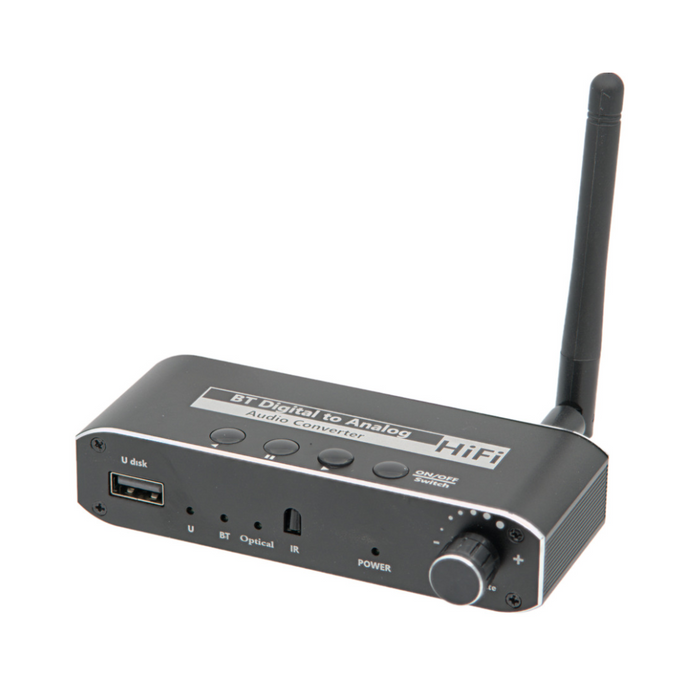 Conversor DAC con Bluetooth 5.1, Toslink y USB con Mando