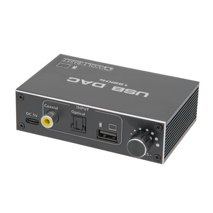 Conversor DAC hasta 192 kHz con USB, Graves y Mando