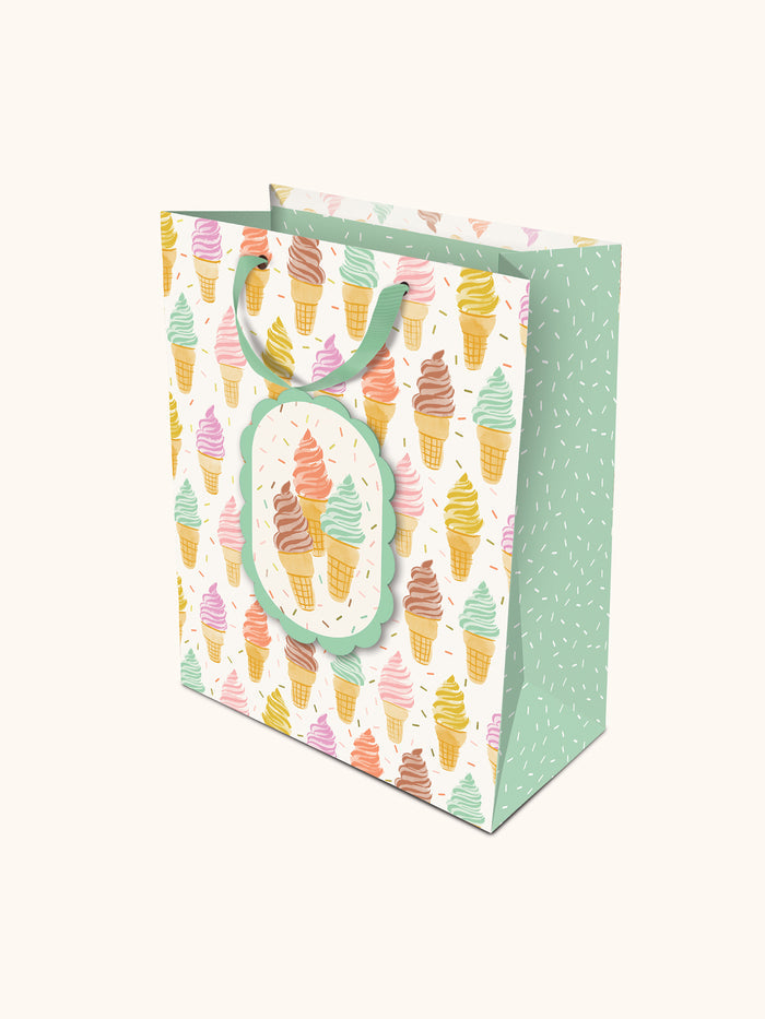 Cool & Creamy Large Vertical Die-Cut Gift Bag with Tissue