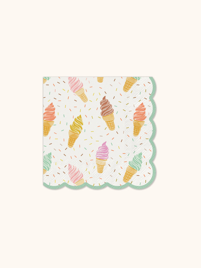 Cool & Creamy Scalloped Beverage Napkins
