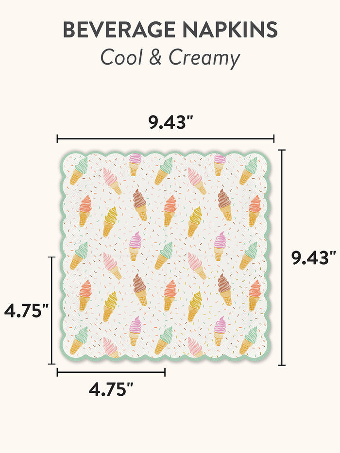 Cool & Creamy Scalloped Beverage Napkins