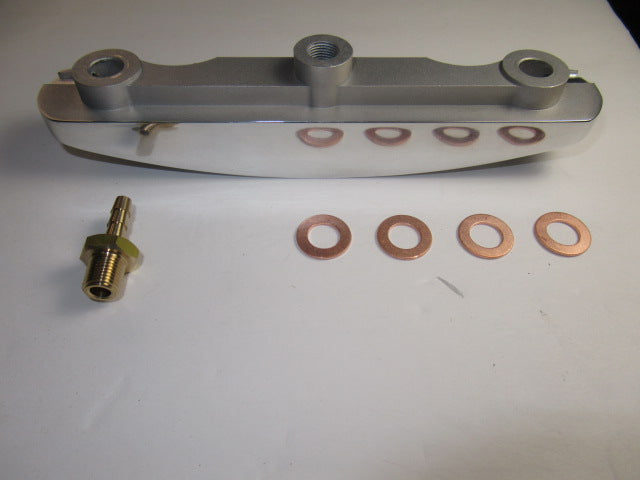 Finned rocker oil feed cooler webco style Triumph Unit 650 Aluminum
