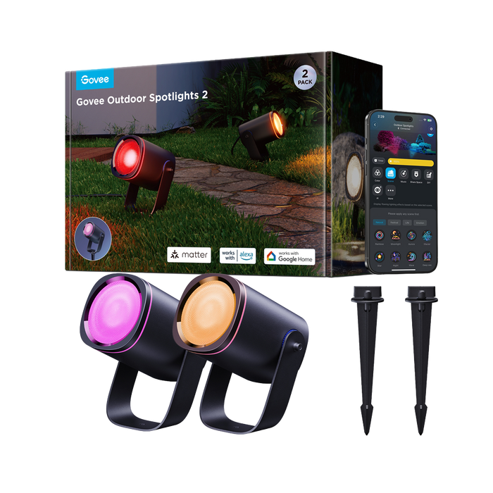 Focos Govee Exterior IP67 RGBICW Wi-Fi + Bluetooth
