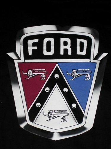 Ford V8 Flathead 1949 50 51 Mens Large T shirt black hood emblem Flat Head L