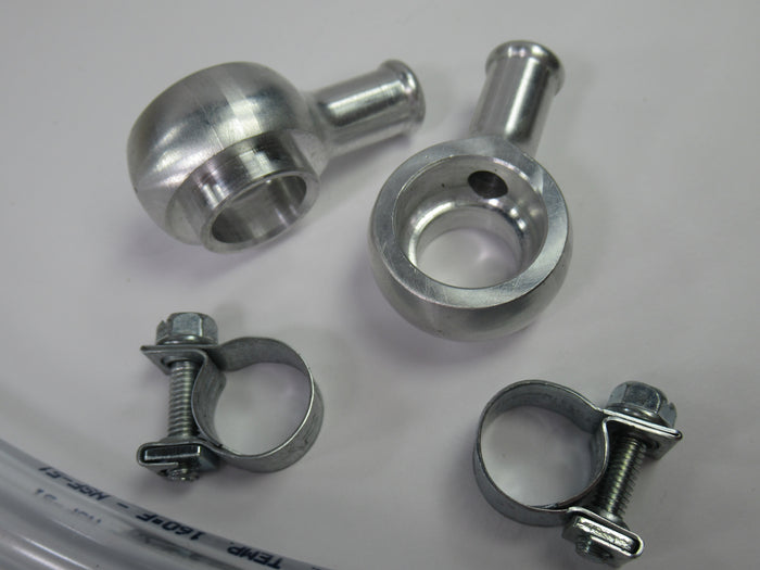 Fuel line set Amal Monoblock Triumph T100 Daytona 1967 w half width bowl crossover pipe
