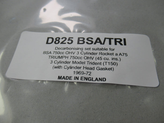 Gasket Set top end kit gaskets 750 Triumph T150 BSA A75 1969 1970 1971 1972 UK Made