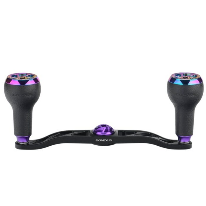 GOMEXUS 120MM ALUMINIUM BAITCAST HANDLE TPE 27MM [SZ:7X4  CLR:BLACK & PURPLE]