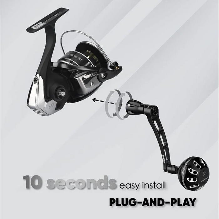 GOMEXUS 68MM ALUMINUM POWER HANDLE 38MM KNOB DAIWA [CLR:BLACK & SILVER]