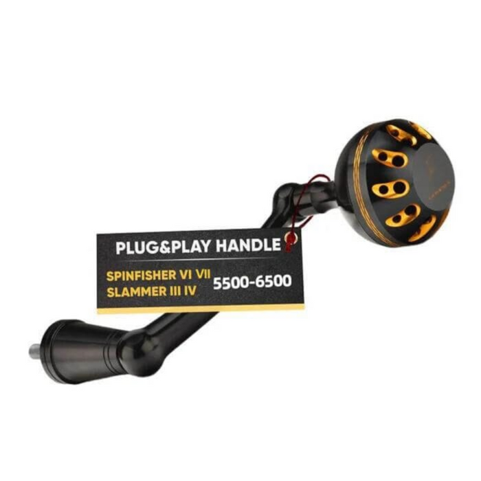 GOMEXUS 75MM ALUMINIUM POWER HANDLE 41MM KNOB PENN [CLR:BLACK & GOLD]