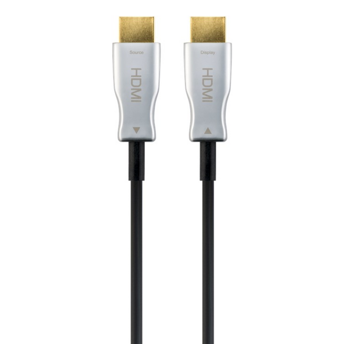 HDMI 2.0 de fibra óptica 4K 60Hz, 20m, conector plata