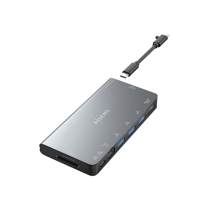 Hub USB-C 8 en 1 Aisens ASUC-8P015-GR