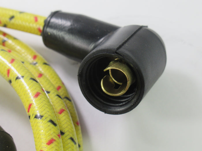 Joe Hunt mag magneto spark plug wires Yellow cloth copper core Triumph BSA 50"