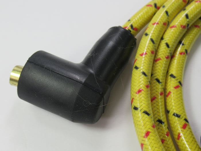 Joe Hunt mag magneto spark plug wires Yellow cloth copper core Triumph BSA 50"