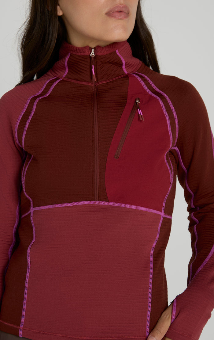Joytrek Midlayer Grid Fleece Zip Neck
