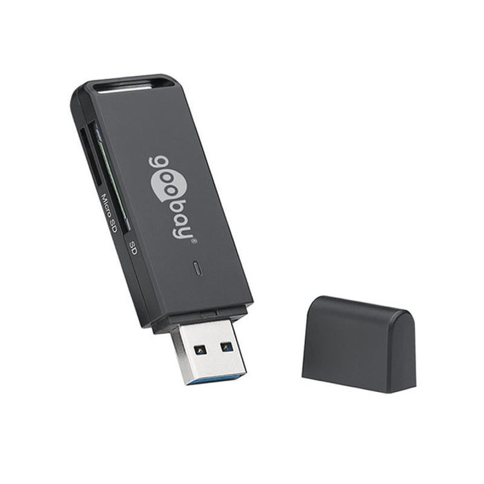 Lector de tarjetas SD, MicroSD y SDXC USB 3.0 Goobay compacto