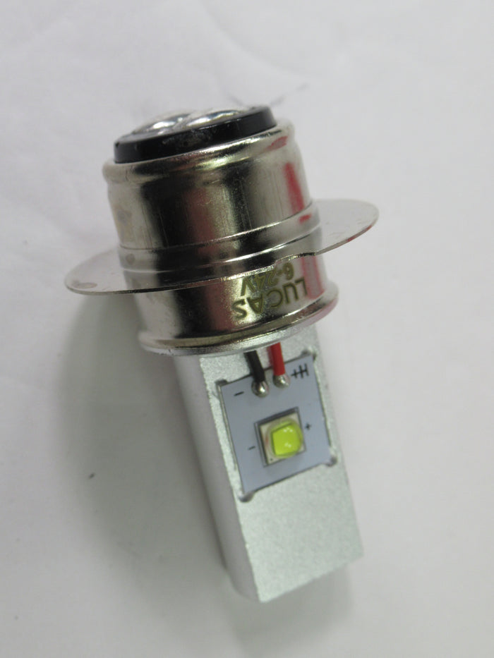 LED Lucas base BULB headlight 12v 6v 12 or 6 volt positive negative ground Triumph Norton