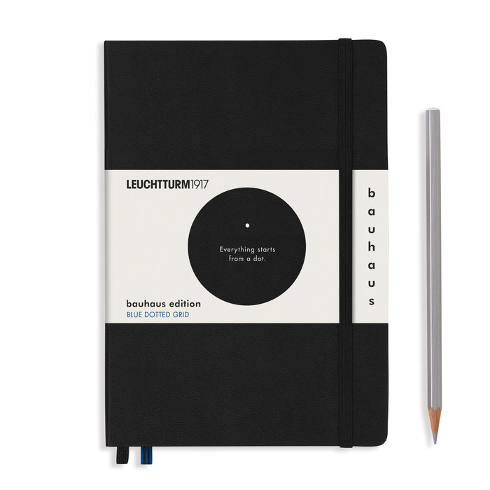 Leuchtturm1917 Bauhaus Edition A5 Notebook Black — closed hardcover front view