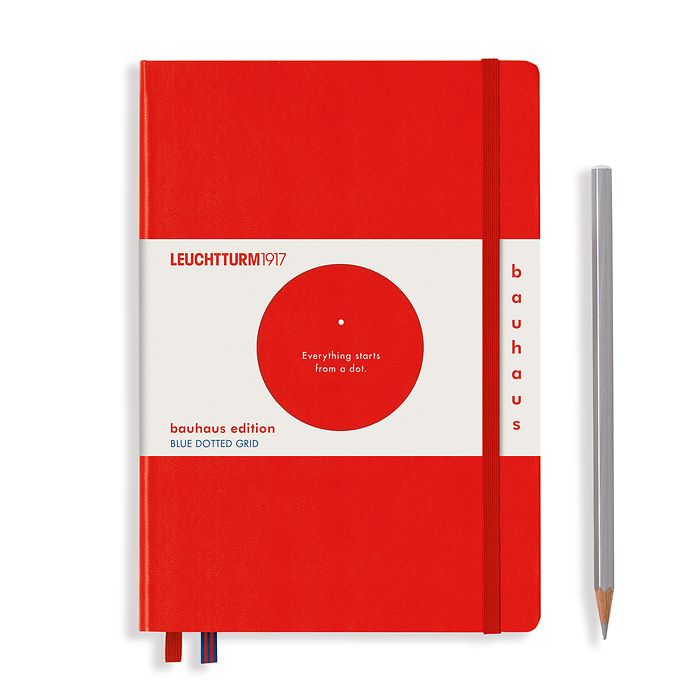 Leuchtturm1917 Bauhaus Edition A5 Notebook Red — closed hardcover front view