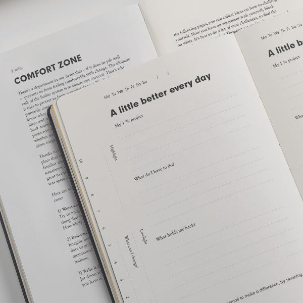Leuchtturm1917 Change Journal A5 Medium Anthracite Open Pages with Guided Prompts
