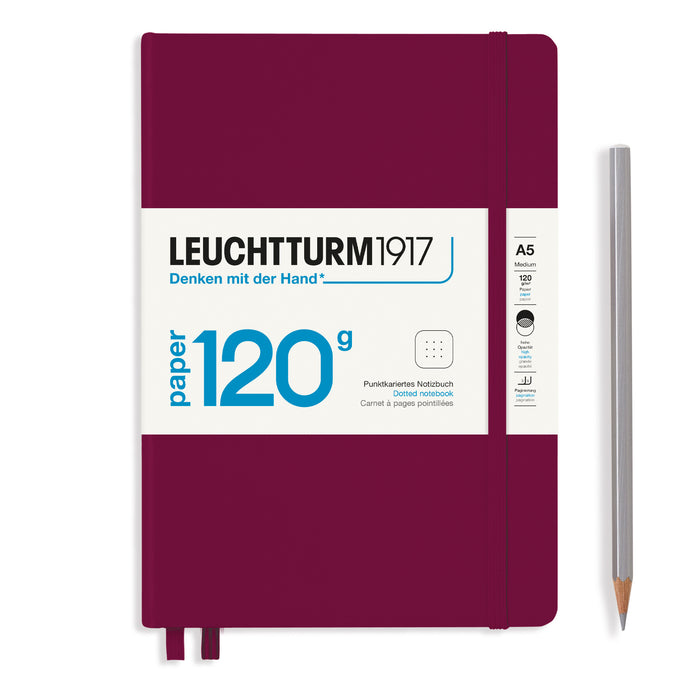 Leuchtturm1917 Edition 120 Notebook A5 Medium Port Red — closed hardcover front view