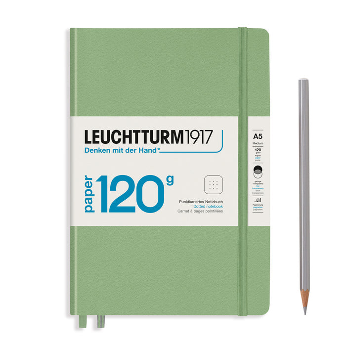 Leuchtturm1917 Edition 120 Notebook A5 Medium Sage — closed hardcover front view