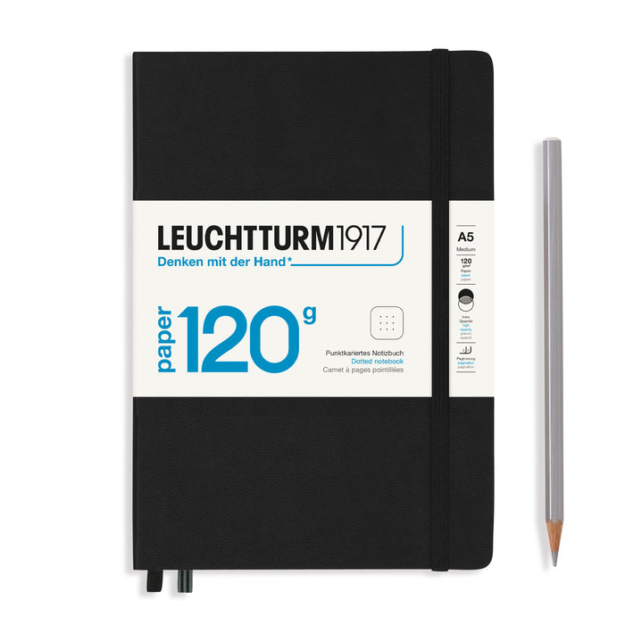 Leuchtturm1917 Edition 120 A5 Medium Notebook Black Hardcover Front View