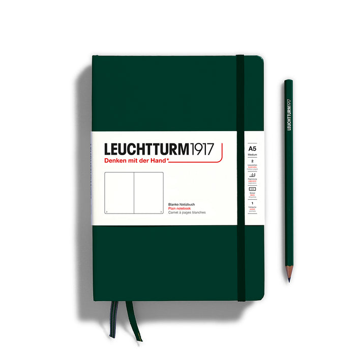 Leuchtturm1917 A5 Notebook Forest Green — closed hardcover front view
