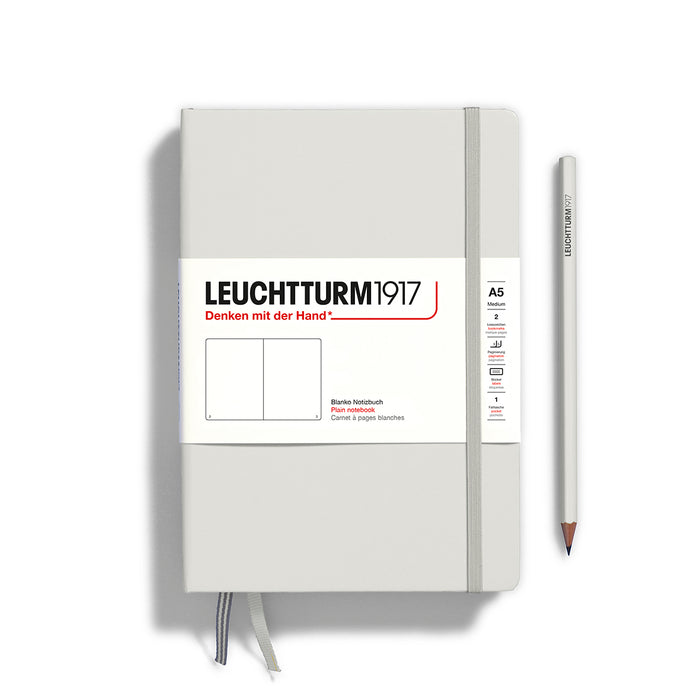 Leuchtturm1917 A5 Notebook Light Grey — closed hardcover front view